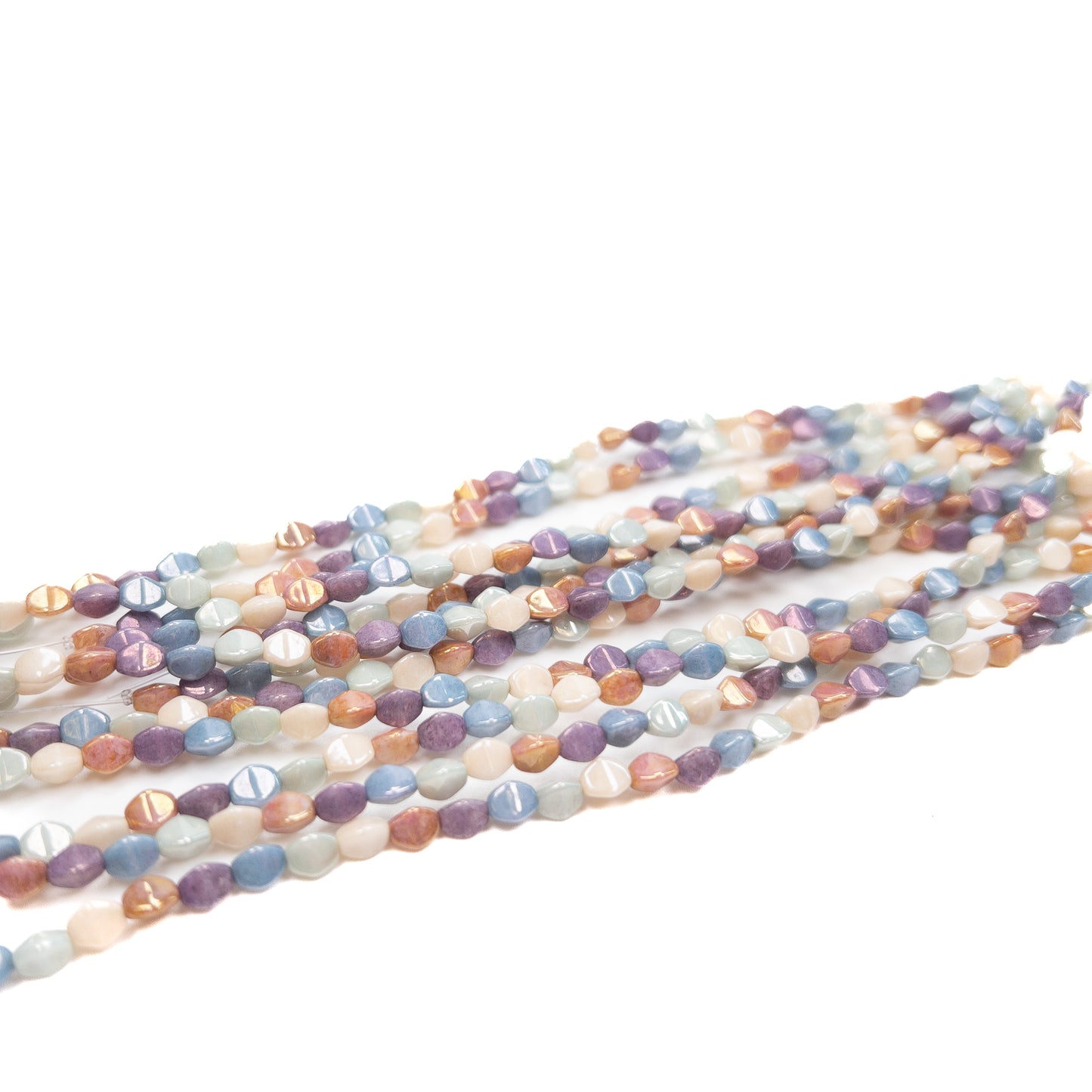 Opaque Luster Rainbow Mix 6mm Pinched Bicone Glass Bead - 35 pcs.