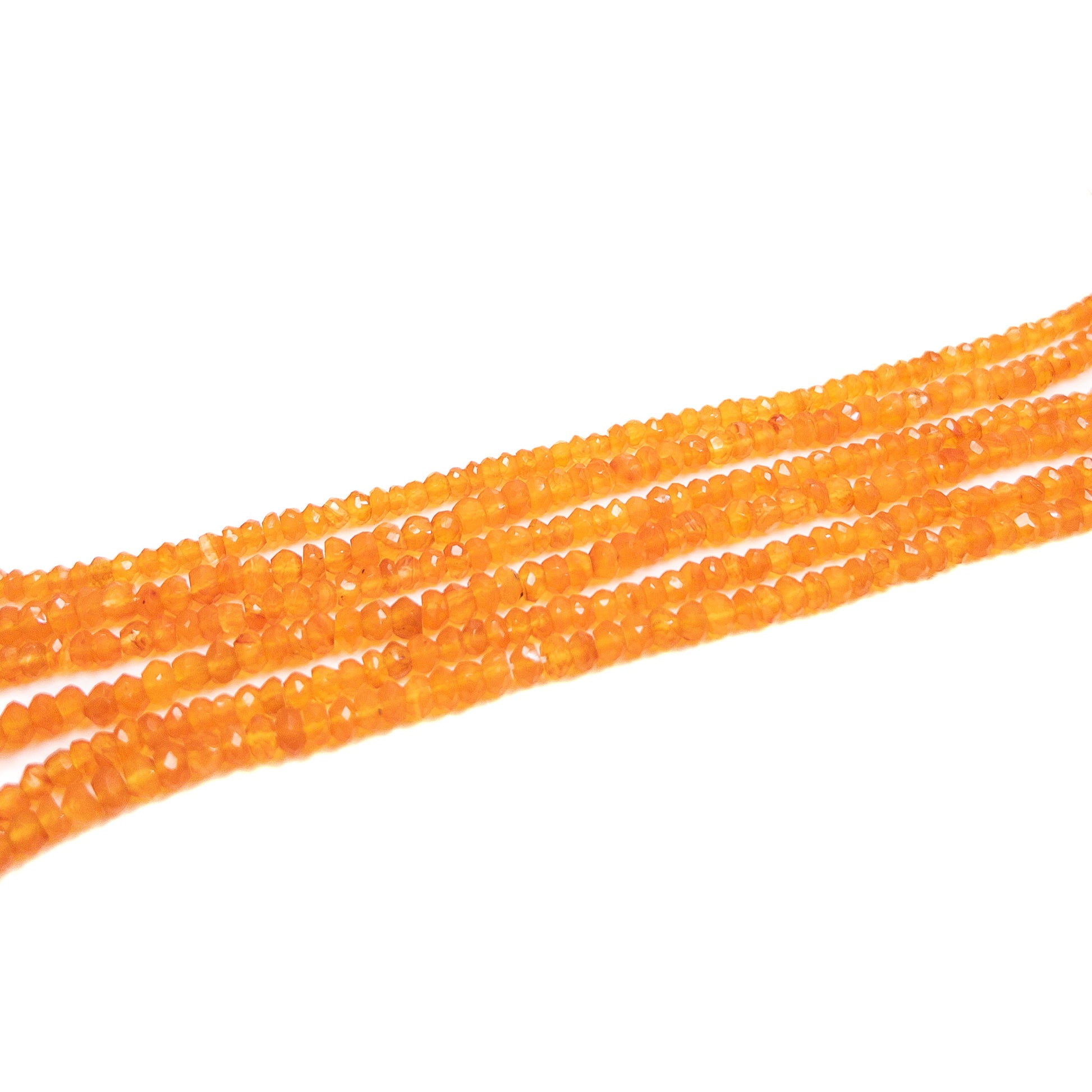 Carnelian 3.5mm Faceted Rondelle Bead - 7" Strand