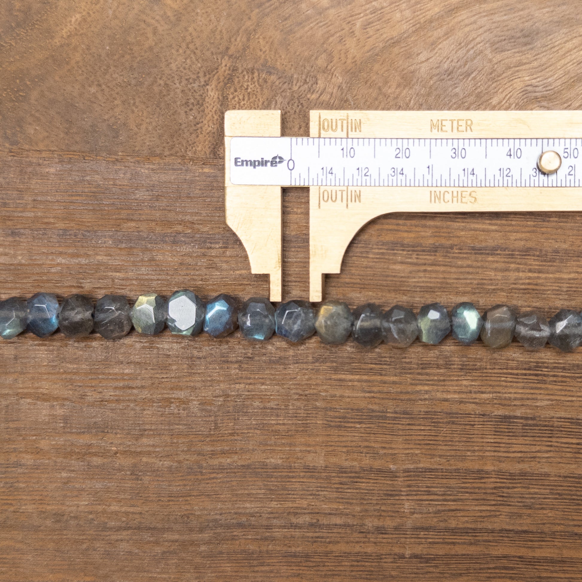 Labradorite Small Simple-Cut Nugget Bead - 8" Strand