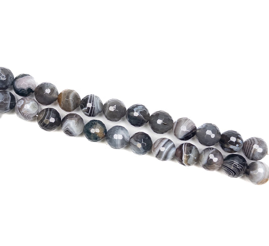 Botswana Agate 14mm Faceted Round Bead - 7.5" Strand-The Bead Gallery Honolulu