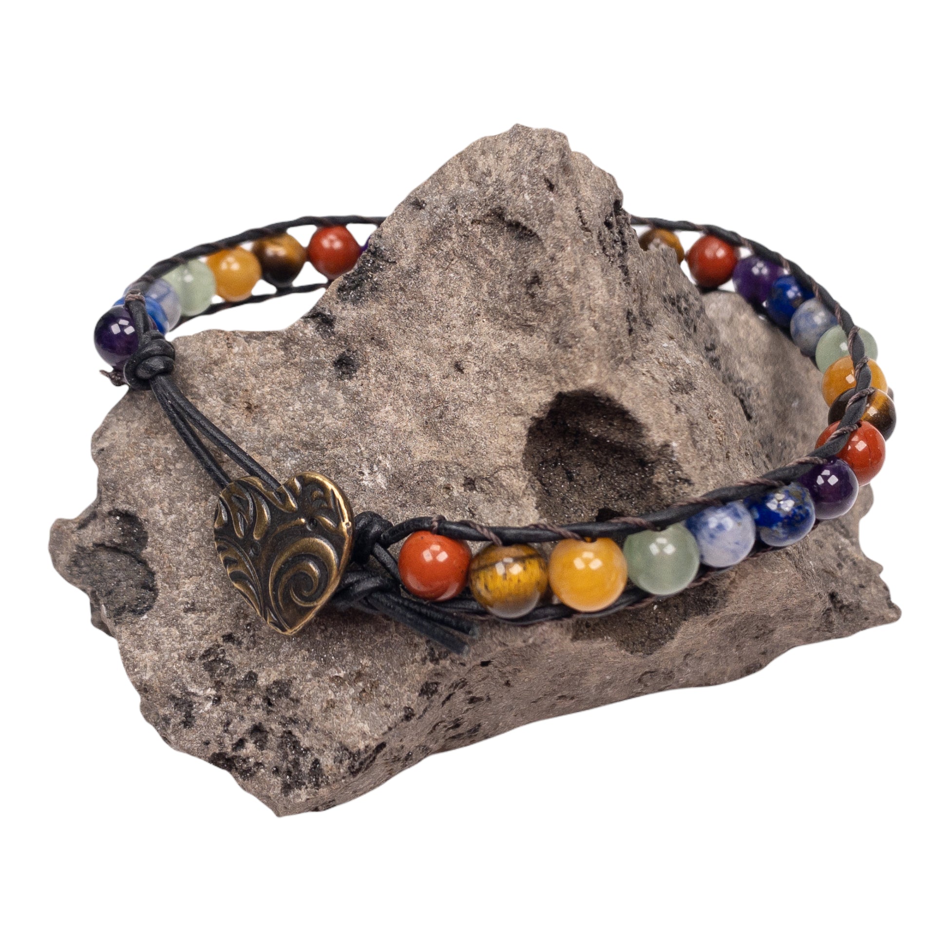 Rainbow Chakra Lattice Wrap Bracelet (4 Options Available) - Kit or Finished Bracelet