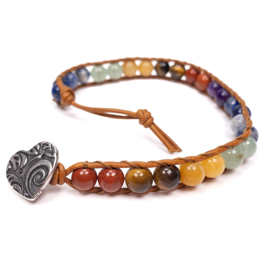 Rainbow Chakra Lattice Wrap Bracelet (4 Options Available) - Kit or Finished Bracelet
