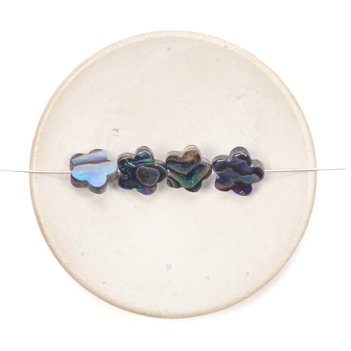 Abalone Shell 10mm Flat 5-Petal Flower Bead - 1 pc.-The Bead Gallery Honolulu