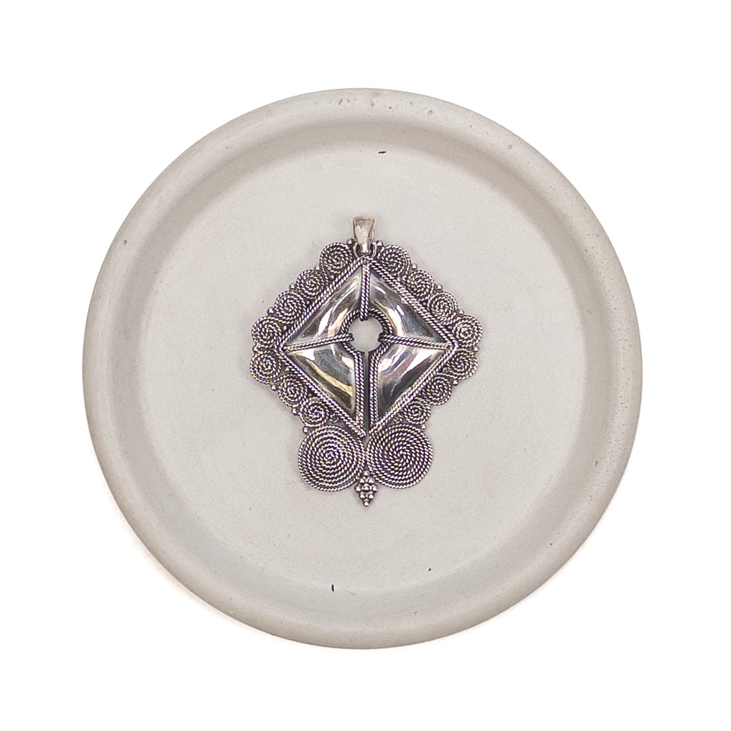 Filigree Shield - Sterling Silver Pendant-The Bead Gallery Honolulu