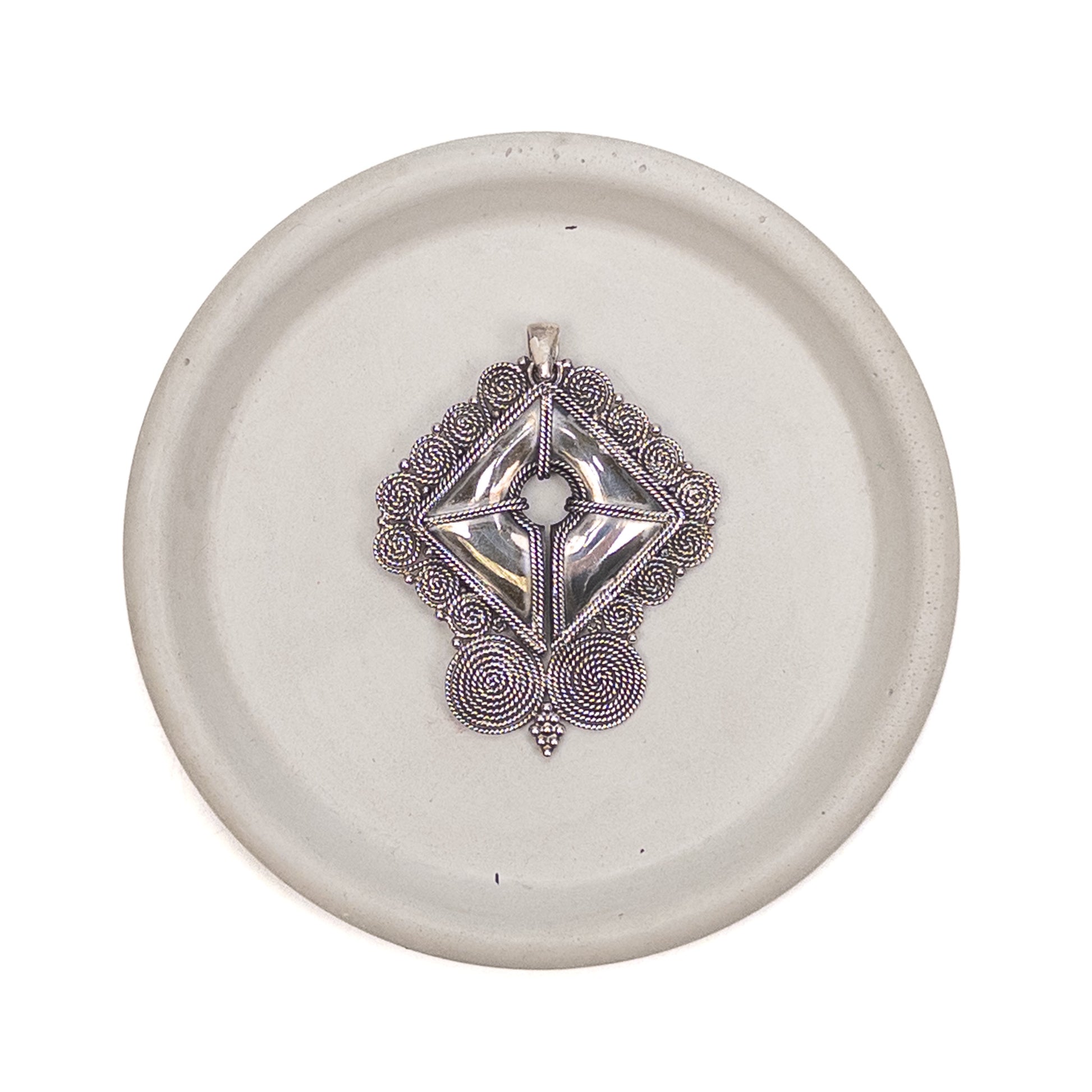 Filigree Shield - Sterling Silver Pendant-The Bead Gallery Honolulu