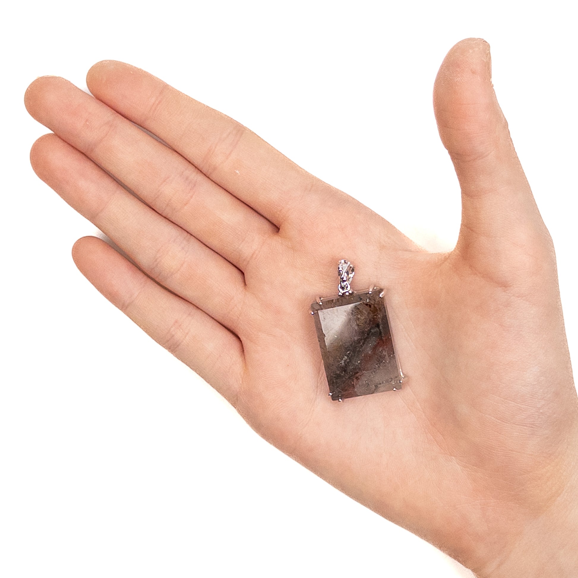 Auralite 23 Faceted Rectangle Pendant with Sterling Silver - 1 pc.-The Bead Gallery Honolulu