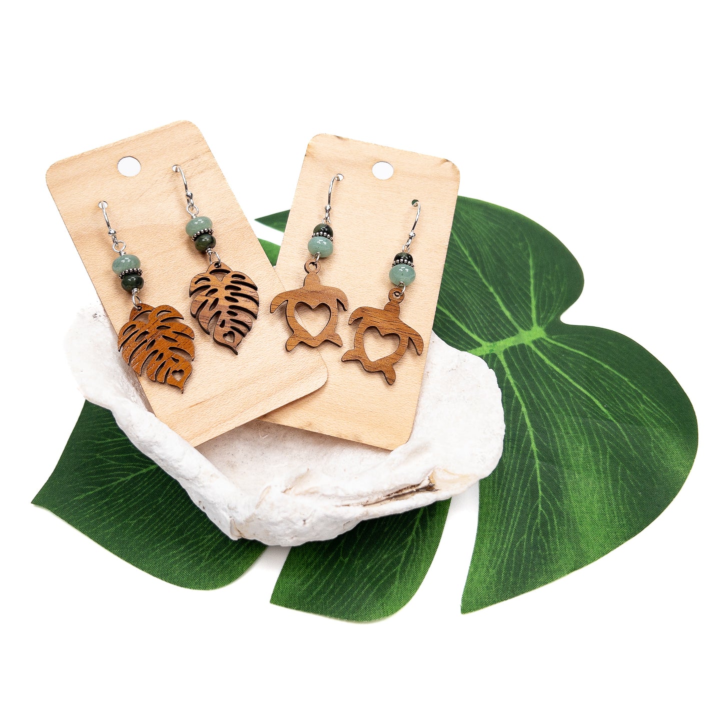 Lucky in Hawaii Earring Kit: Monstera Leaf or Turtle