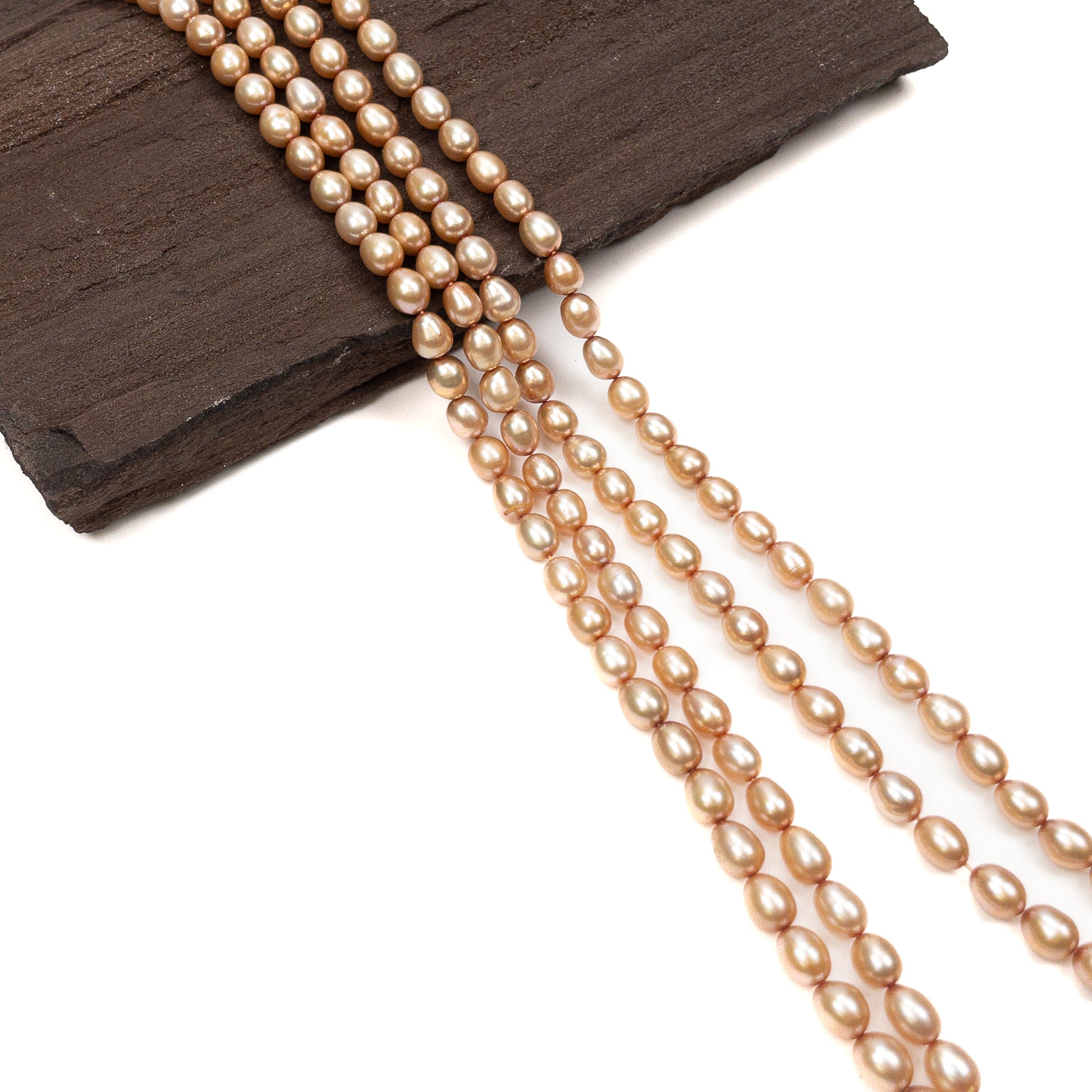 Light Coffee 7x5.5mm Rice Freshwater Pearl (2 Quantities Available)