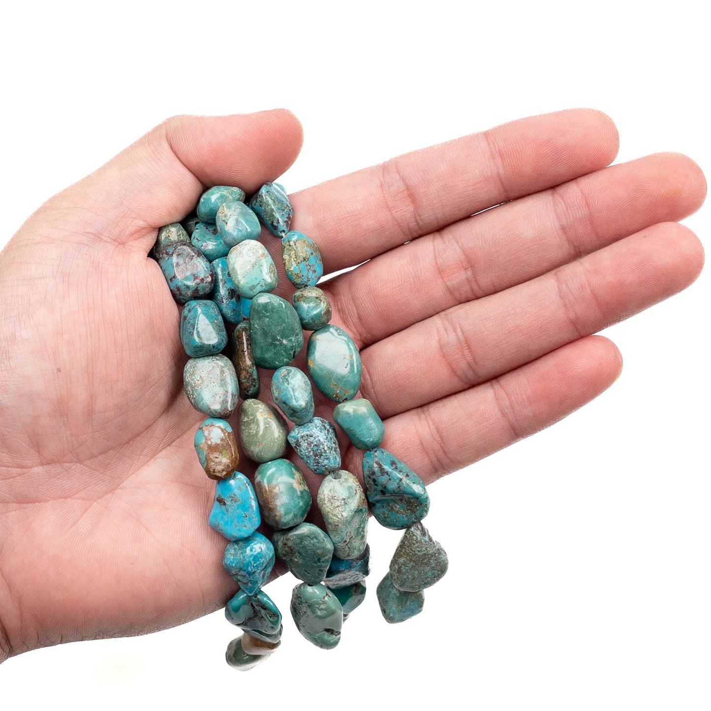 Chinese Turquoise Nugget Bead - 8" Strand