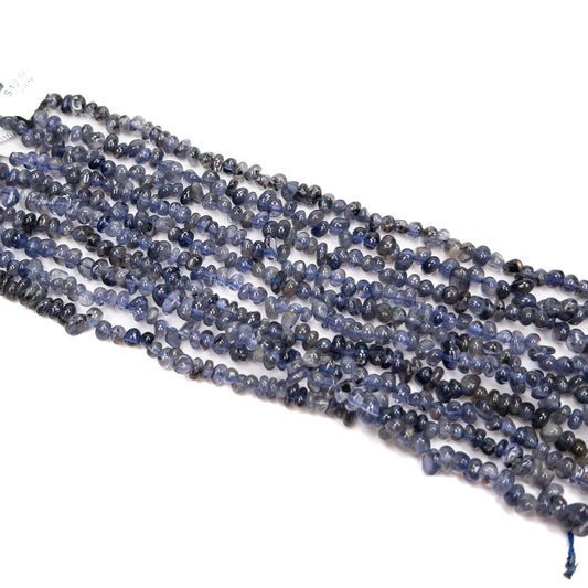 Iolite Small Smooth Tumbled Pudgy Chip Bead - 7.75" Strand