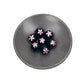 Black Agate with Etched Pink Sakura Blossom 10mm Round Bead - 1 pc.