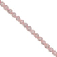 Rose Quartz Etched Silver Sakura Shower 10mm Round Bead - 7.5" Strand