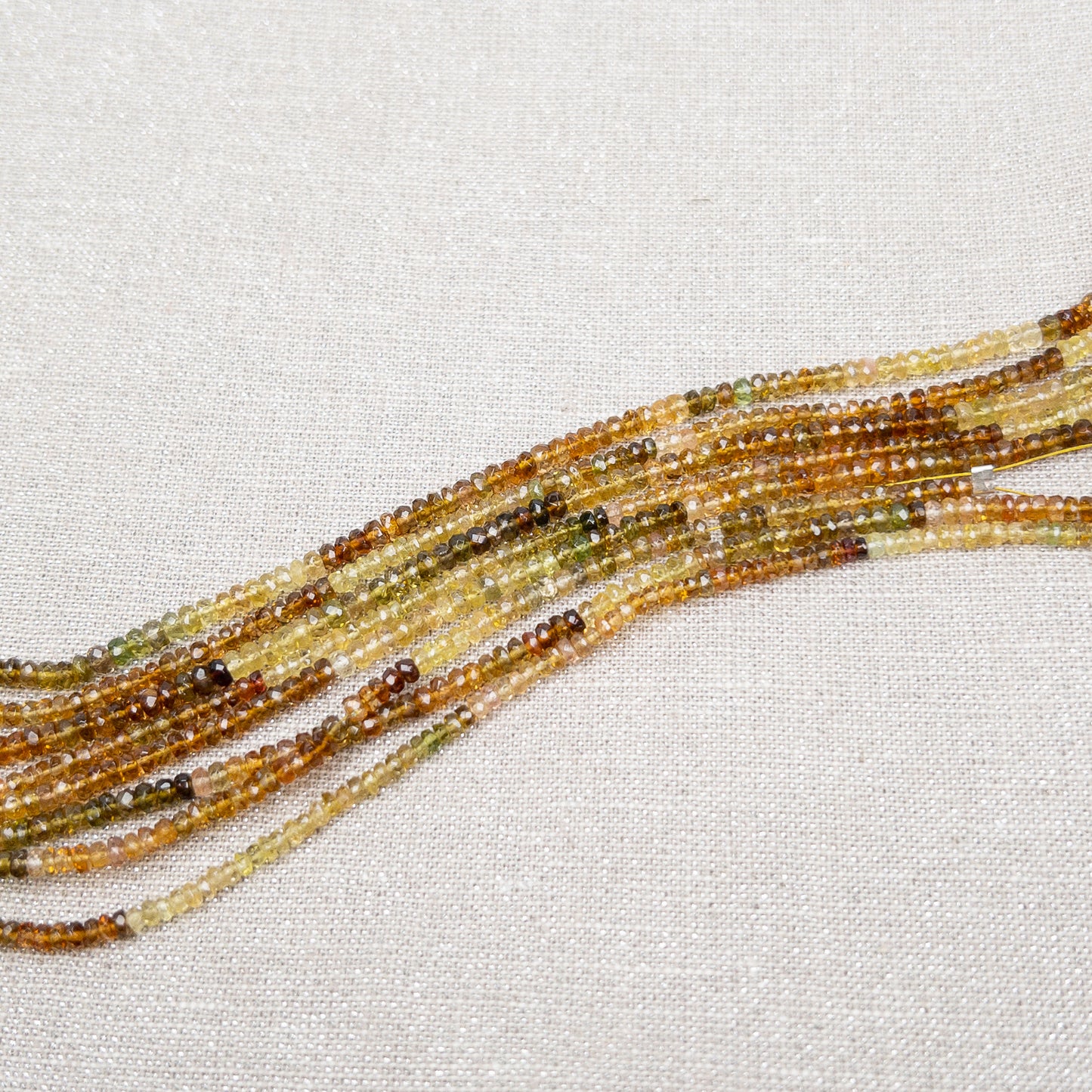 Tourmaline 2x4mm Multicolor Faceted Rondelle Bead - 8" Strand