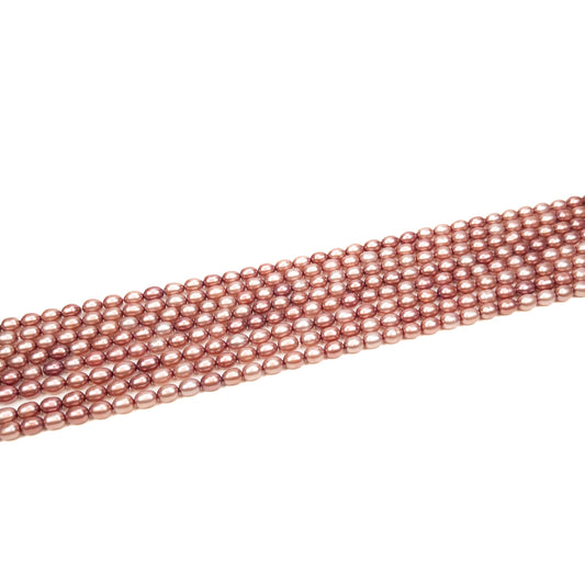 Light Cranberry 7x5.5mm Rice Freshwater Pearl (Available in 2 Quantities)