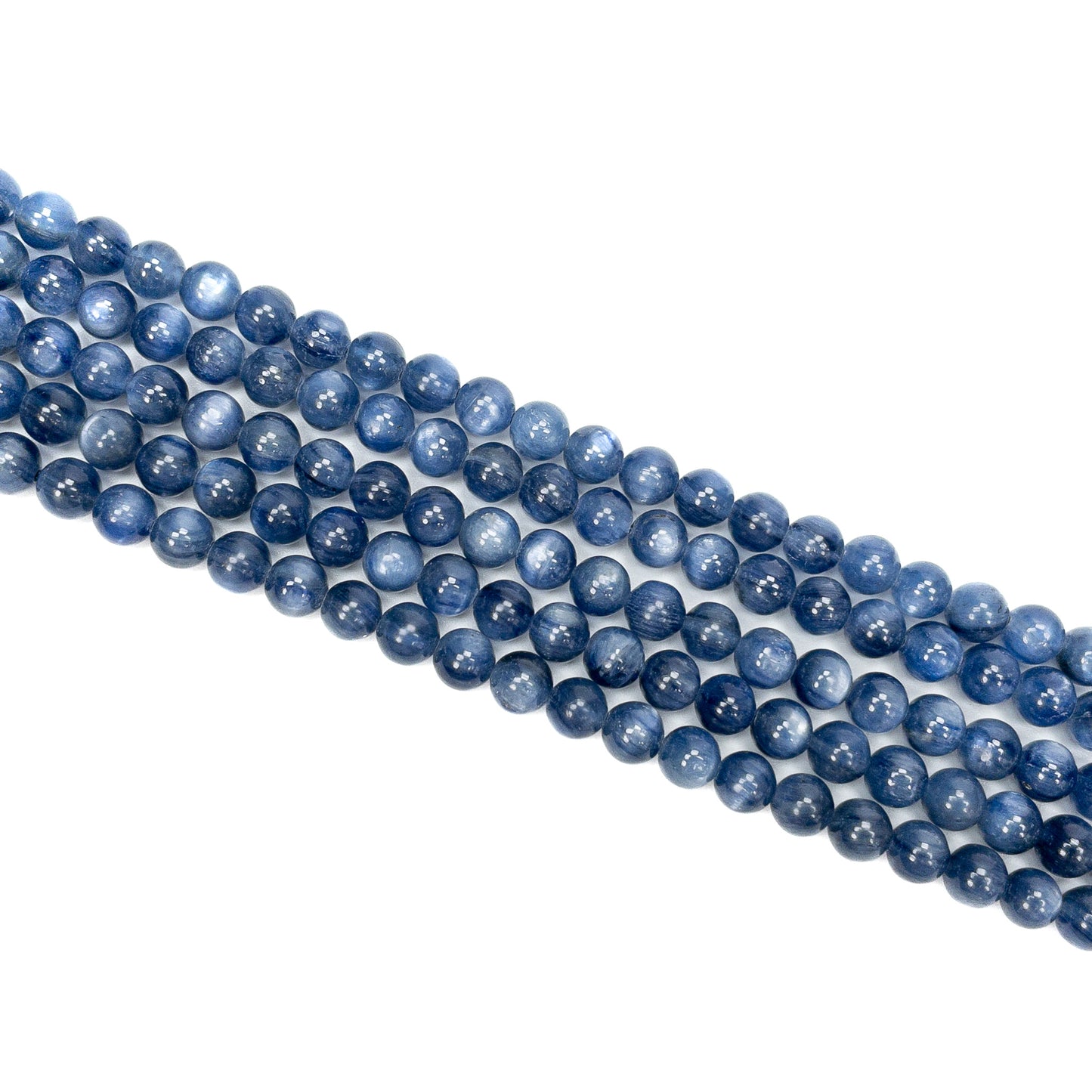 Dark Blue Kyanite 6mm Round Bead - 7.5" Strand