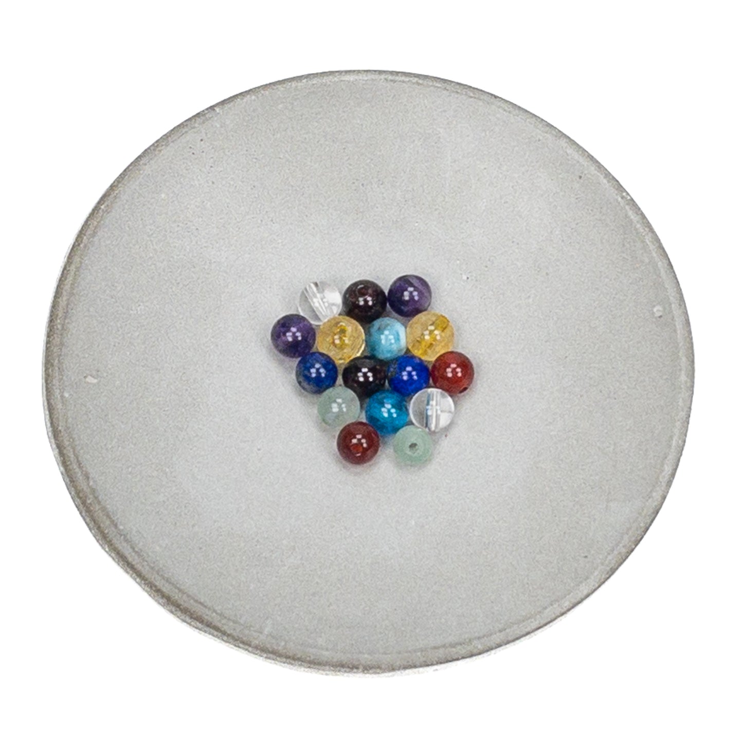 Mixed Gemstone Chakra Color 4mm Smooth Round Bead Set - 16 pcs.