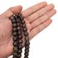 African Wood 11mm Round Bead - 17" Strand