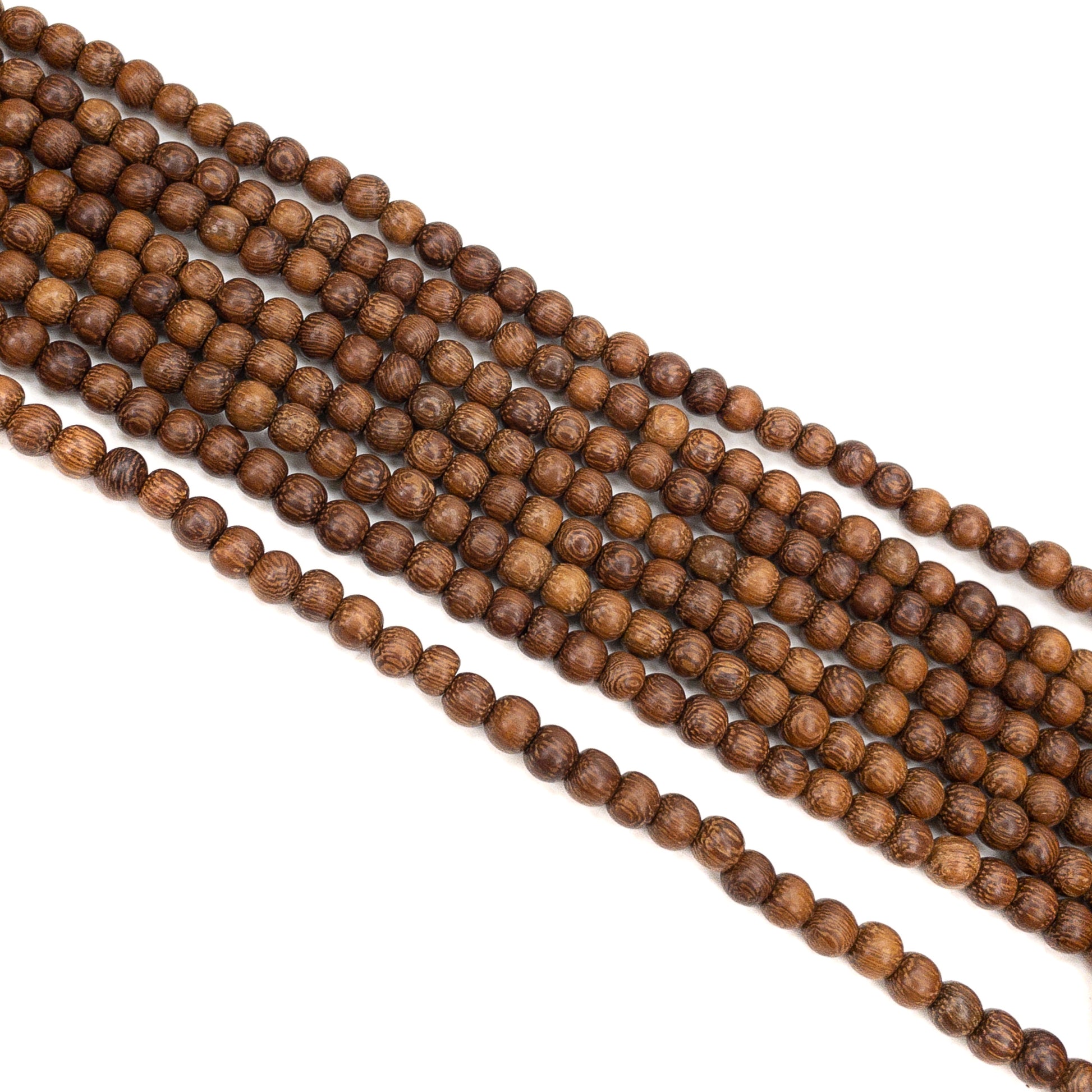Robles Wood 6mm Round Bead - 15.5" Strand