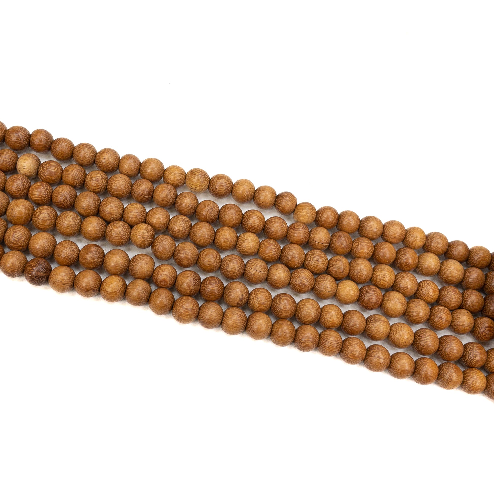 Light Brown Robles Wood 8mm Round Bead - 15.5" Strand