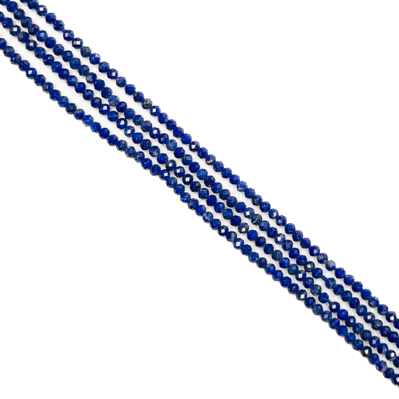 Lapis 2mm Faceted Round Bead - 6.25" Strand