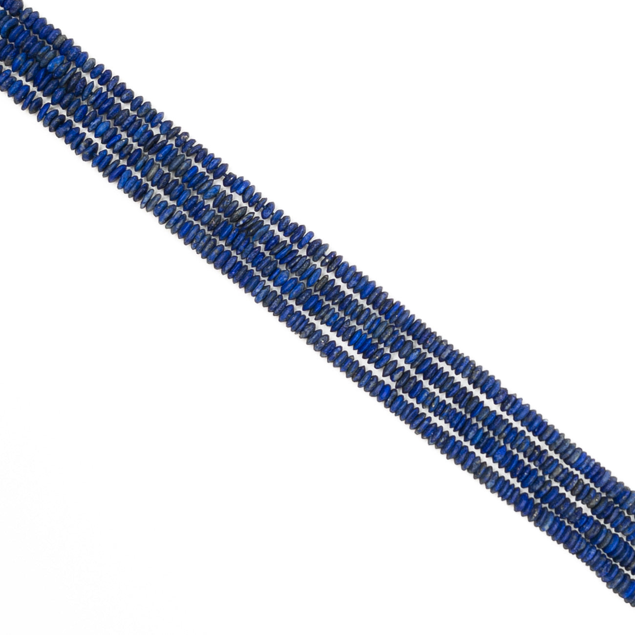 Lapis Matte Rustic 4.5mm Smooth Saucer Bead - 7.25" Strand