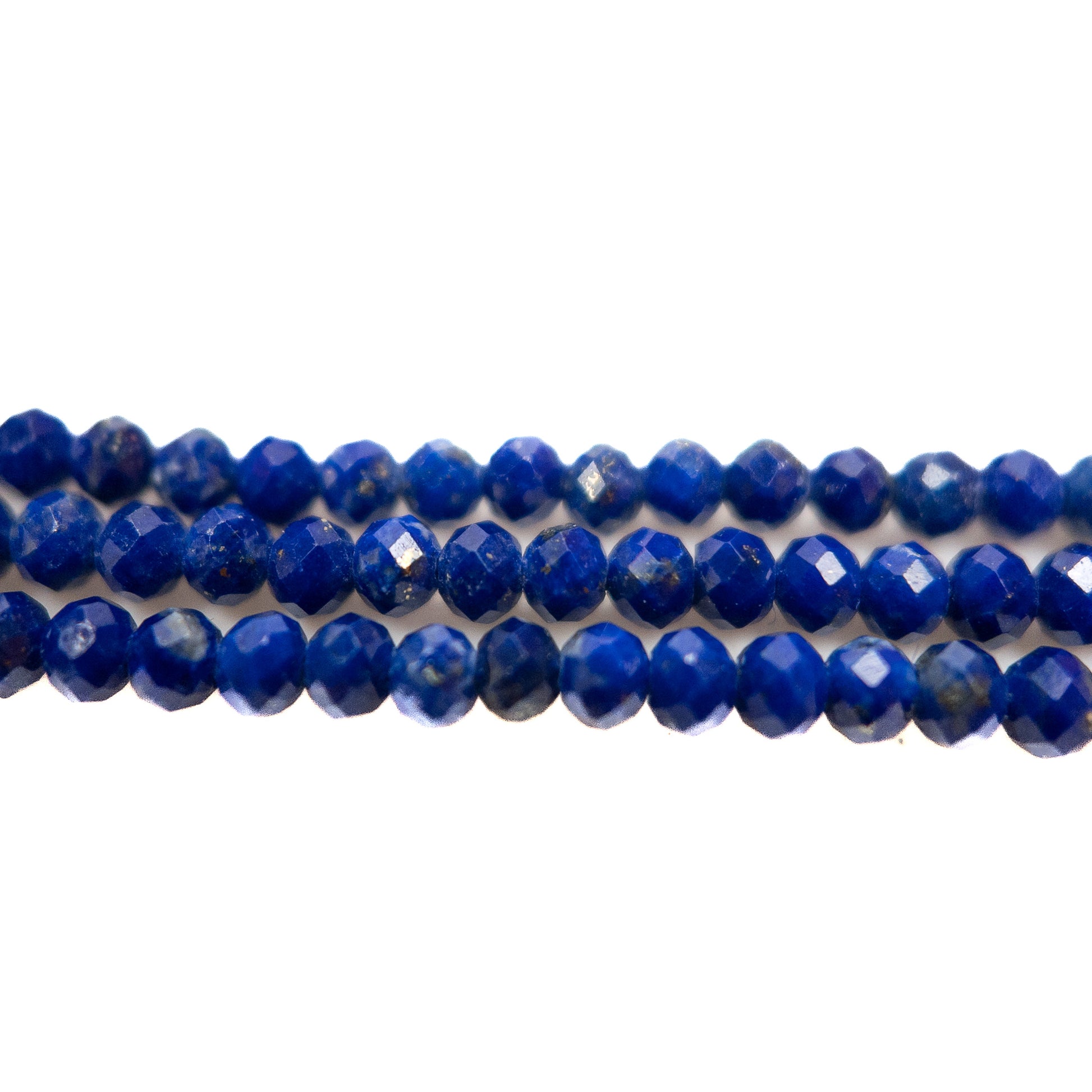 Lapis 2mm Faceted Round Bead - 6.25" Strand