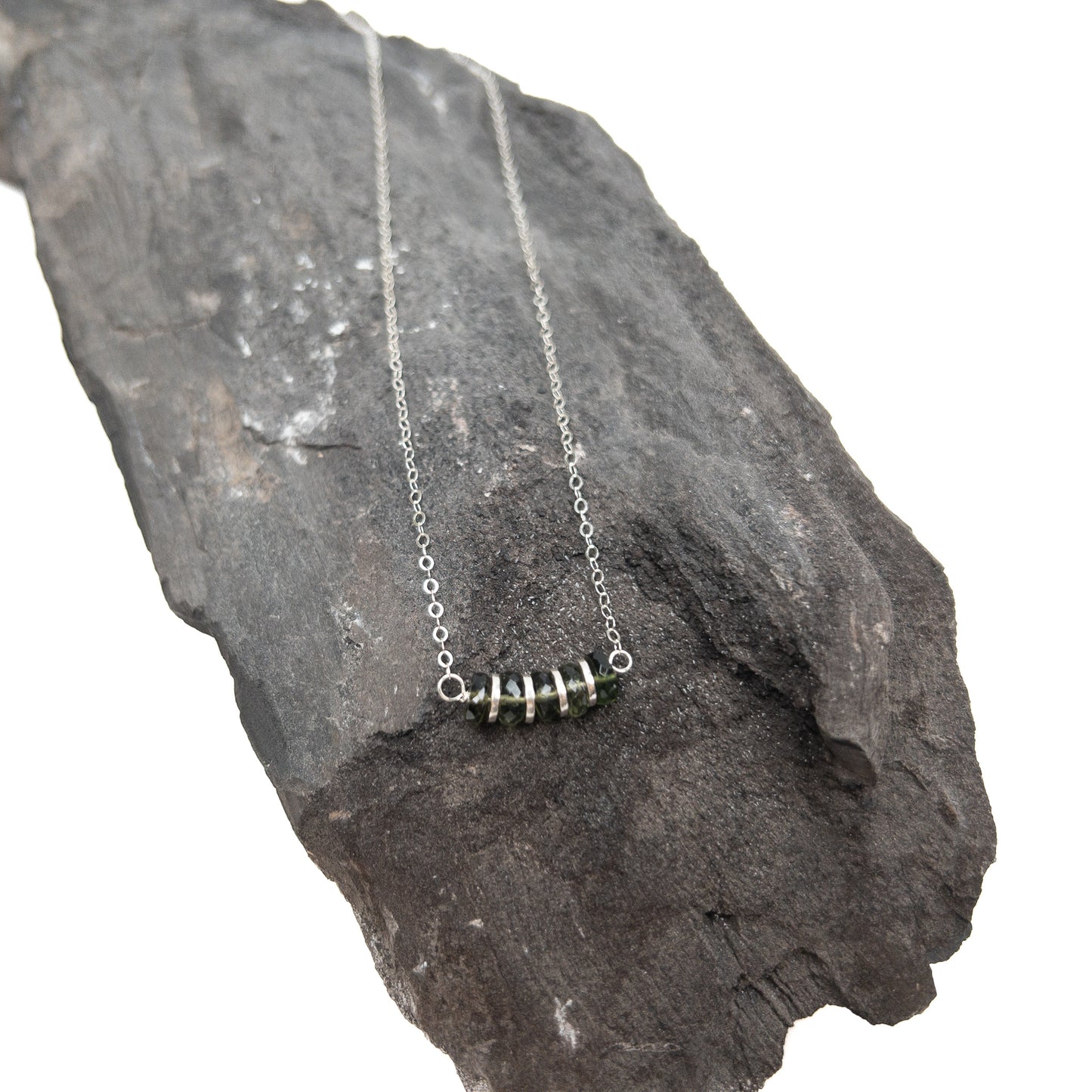 Dainty Moldavite Necklace (Sterling Silver) - Kit or Finished Necklace