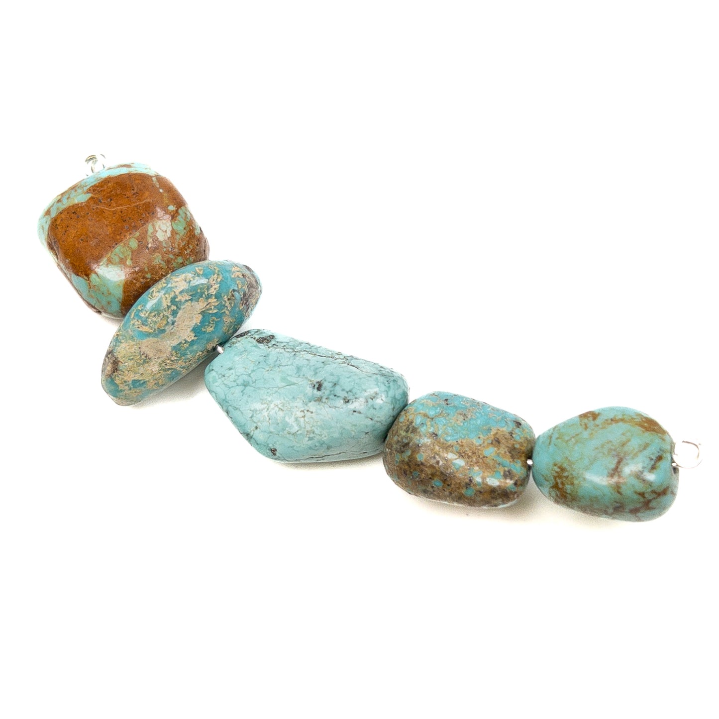North American Turquoise Medium Tumbled Nugget Bead - 5 pcs.