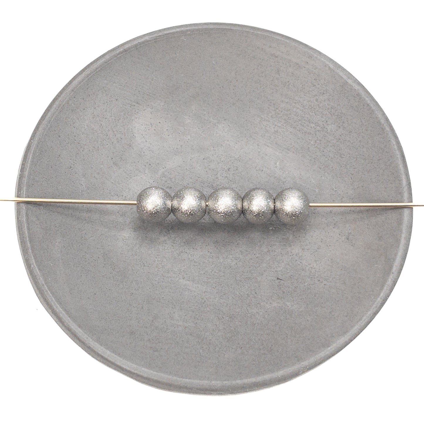 Stardust 6mm Round Large-Hole Bead (Stainless Steel) - 5 pcs.