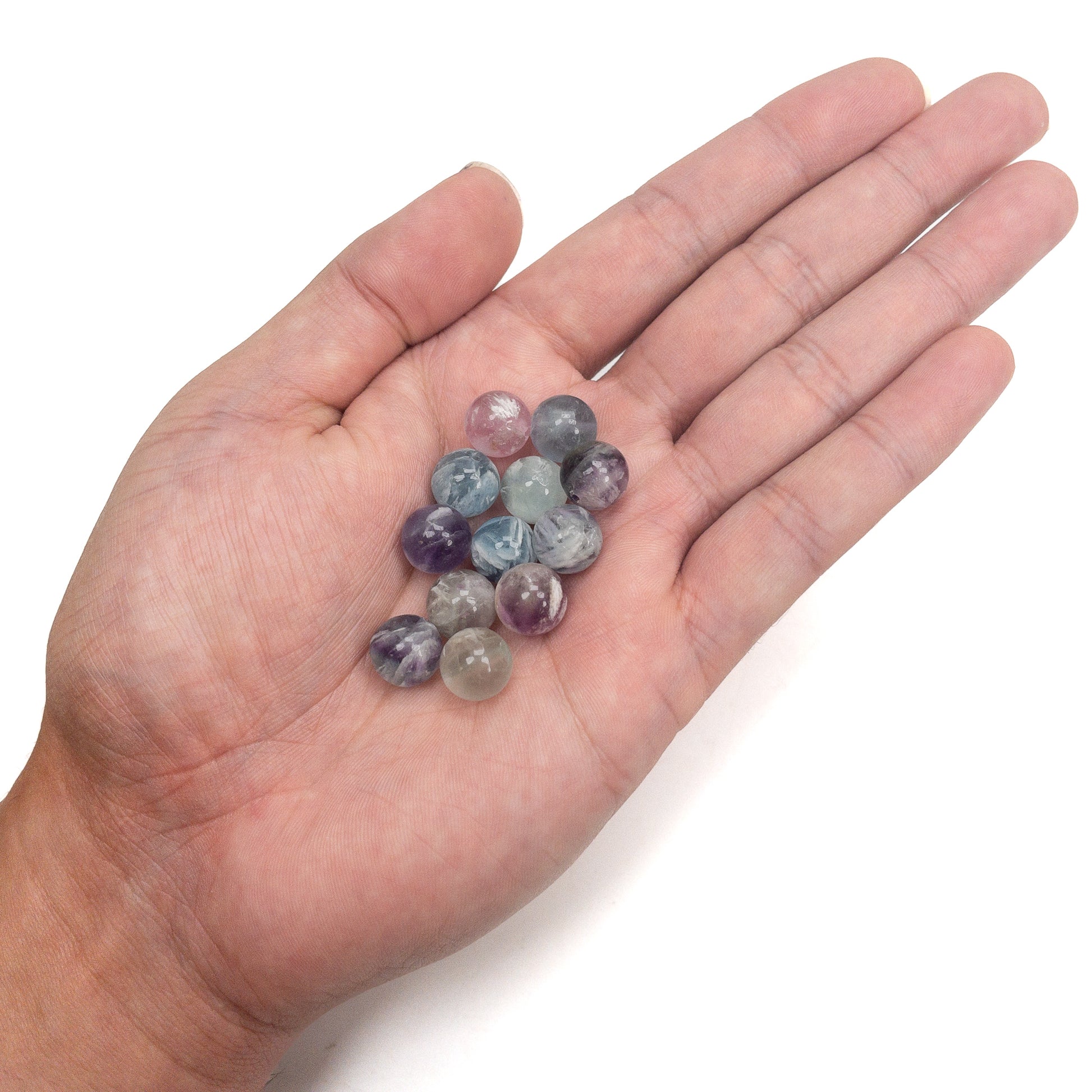 Assorted Color Angel Feather Fluorite 10.5mm Round Bead - 1 pc.