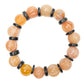 Jade 10mm Rustic Carved Lotus Bud Bead Stretchy Bracelet (3 Color Ranges Available)