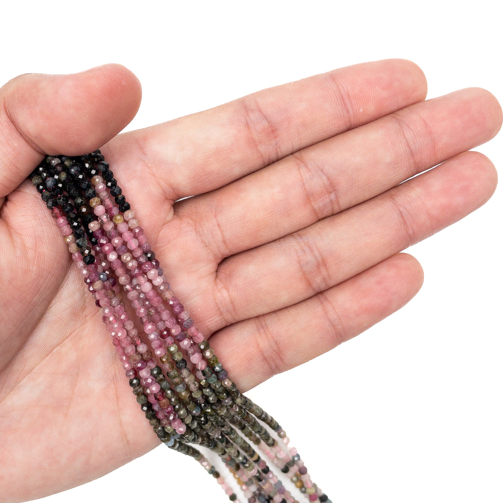 Multicolor Tourmaline 3x2mm Faceted Rondelle Bead - 7.5" Strand