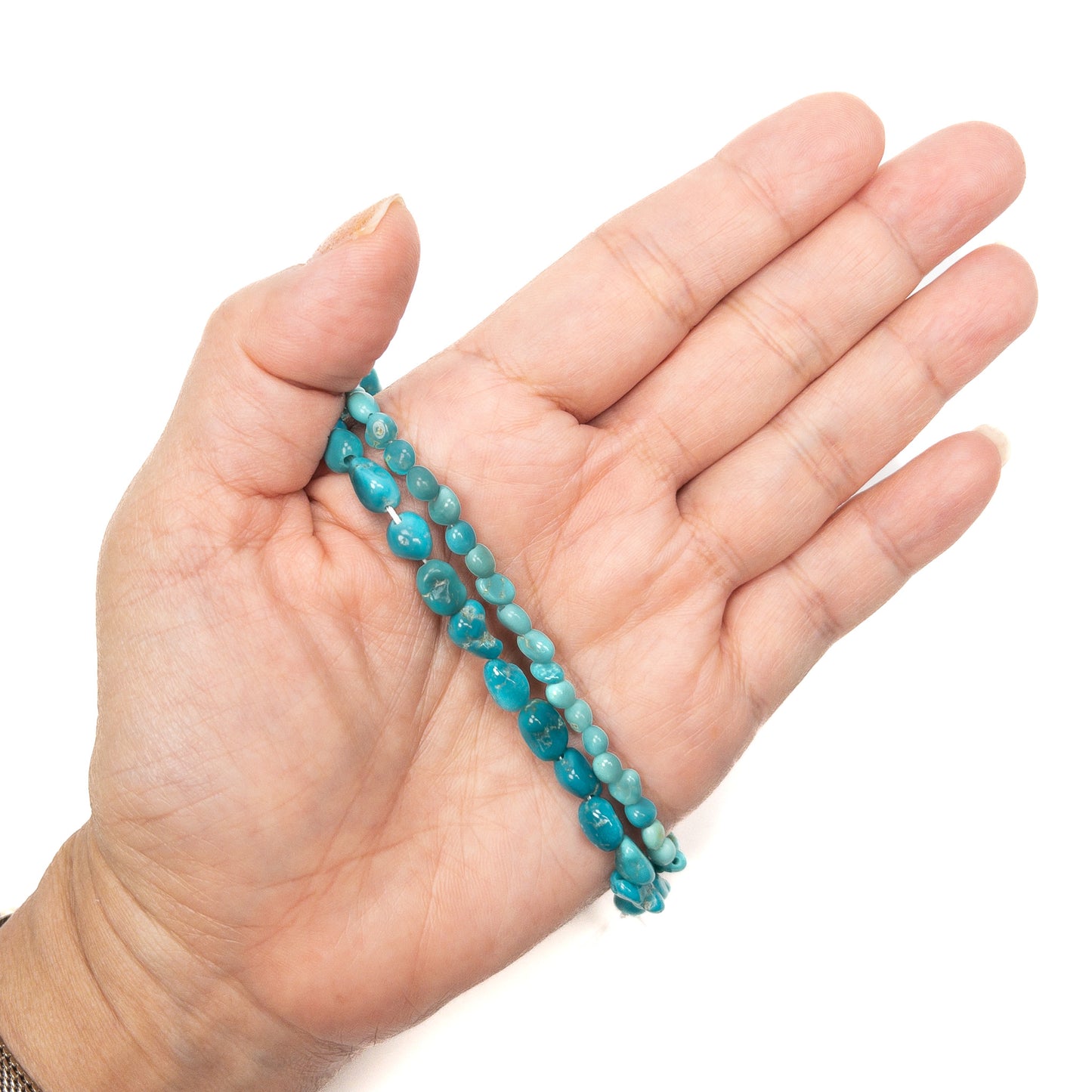 Sleeping Beauty Turquoise Small Tumbled Nugget Bead - 8" Strand