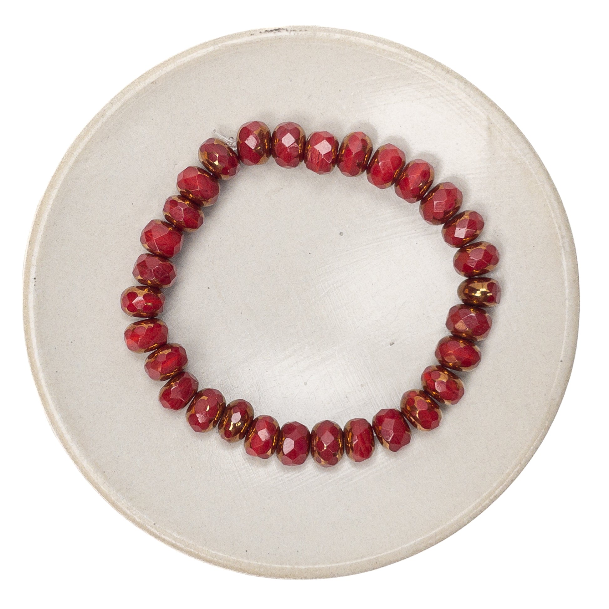 Luxe Red 5x3mm Faceted Rondelle Glass Bead - 30 pcs.