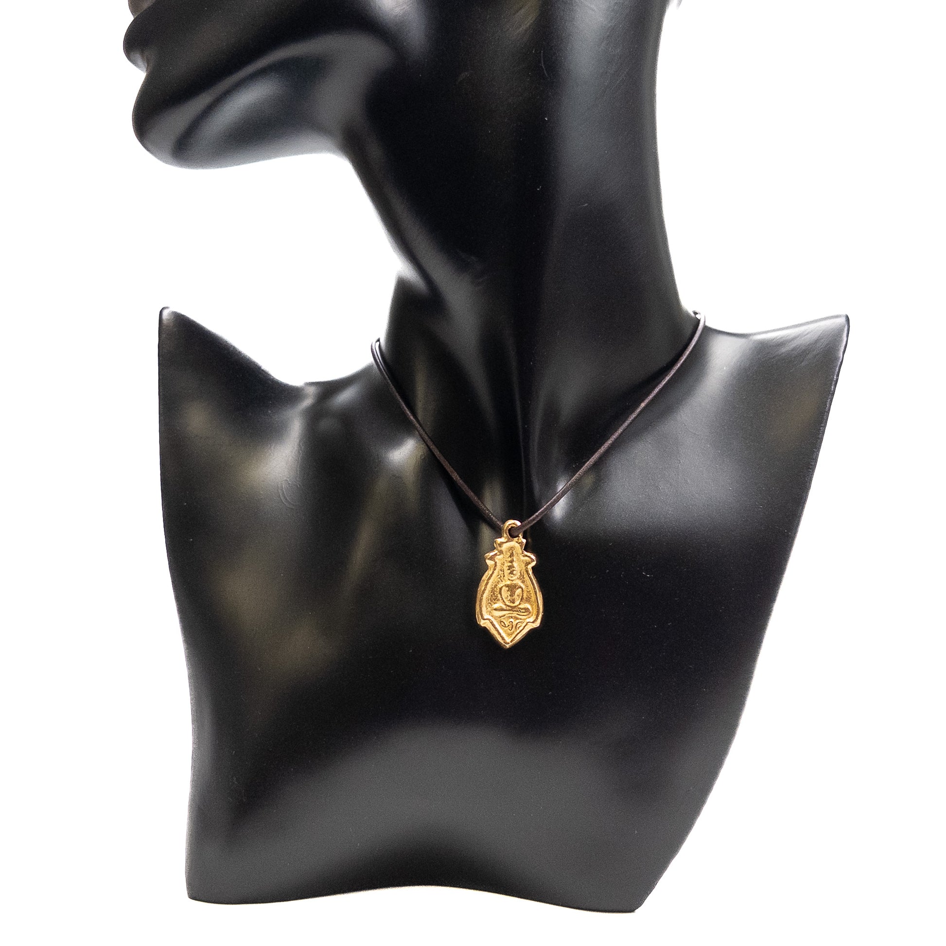 Rustic Seated Buddha Pendant (Gold Plated Brass) - 1 pc.-The Bead Gallery Honolulu