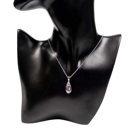 Herkimer Quartz Rhodium Plated Sterling Silver Drop Cage - 1 pc.-The Bead Gallery Honolulu