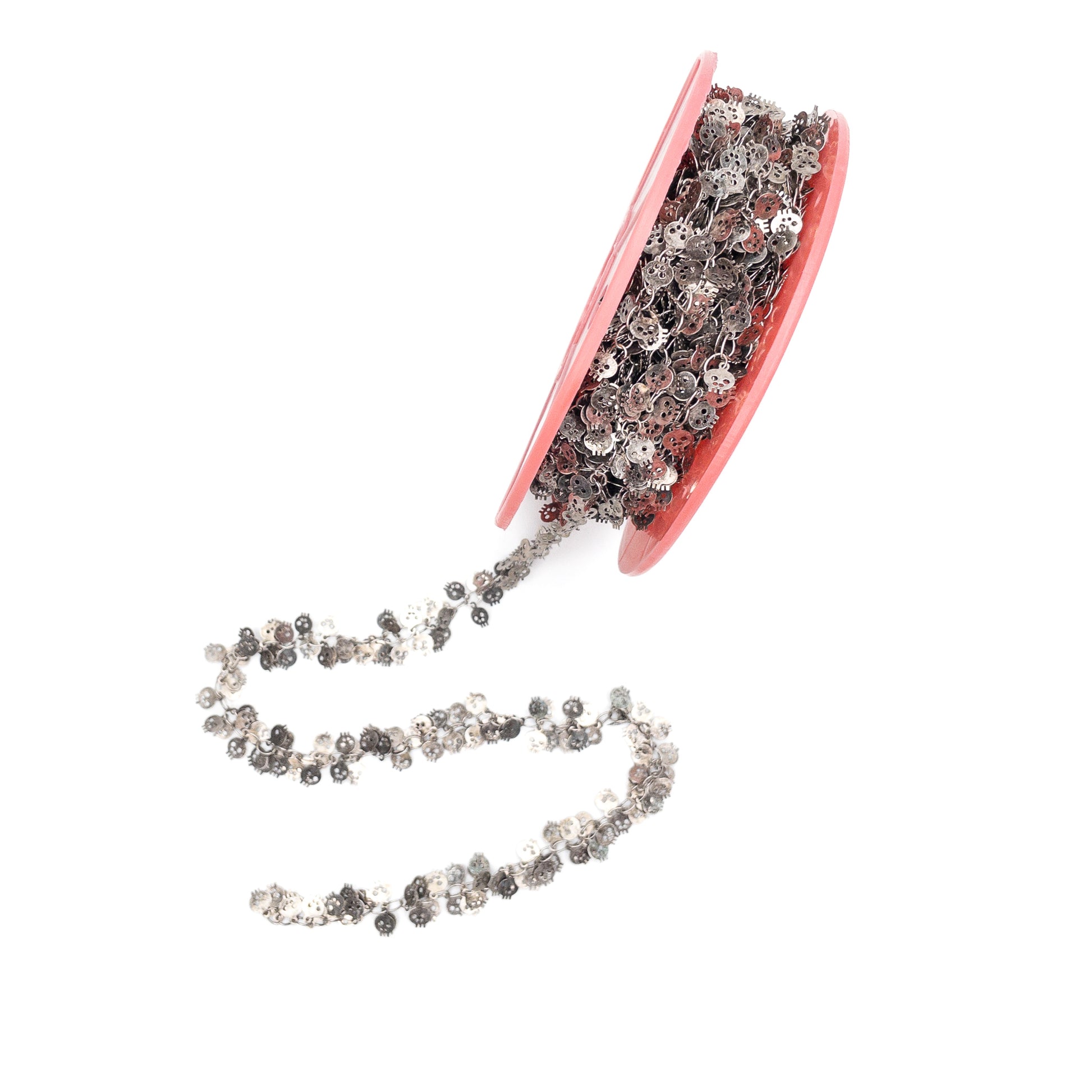 6mm Skull Confetti Charm Chain (Available in 3 Colors) - by the INCH