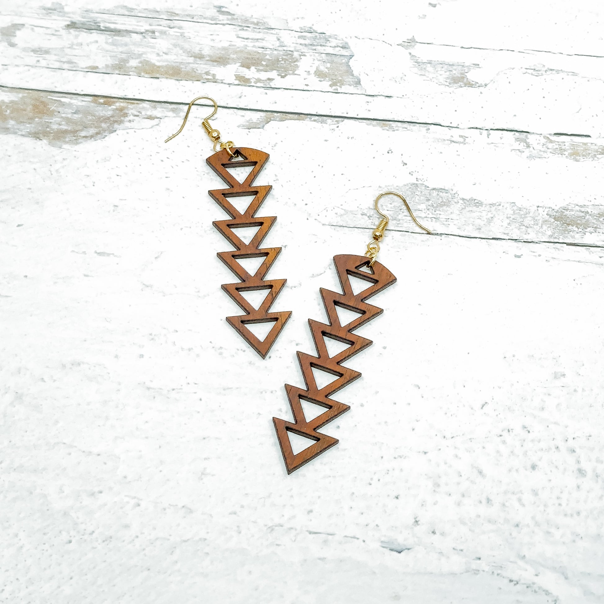 Tribal Drop with Cut-out Interior Koa Charm - 1 pc.