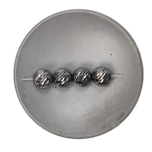 10mm Mirror Cut Round Bead - (2 Metal Options Available) - xx pcs.