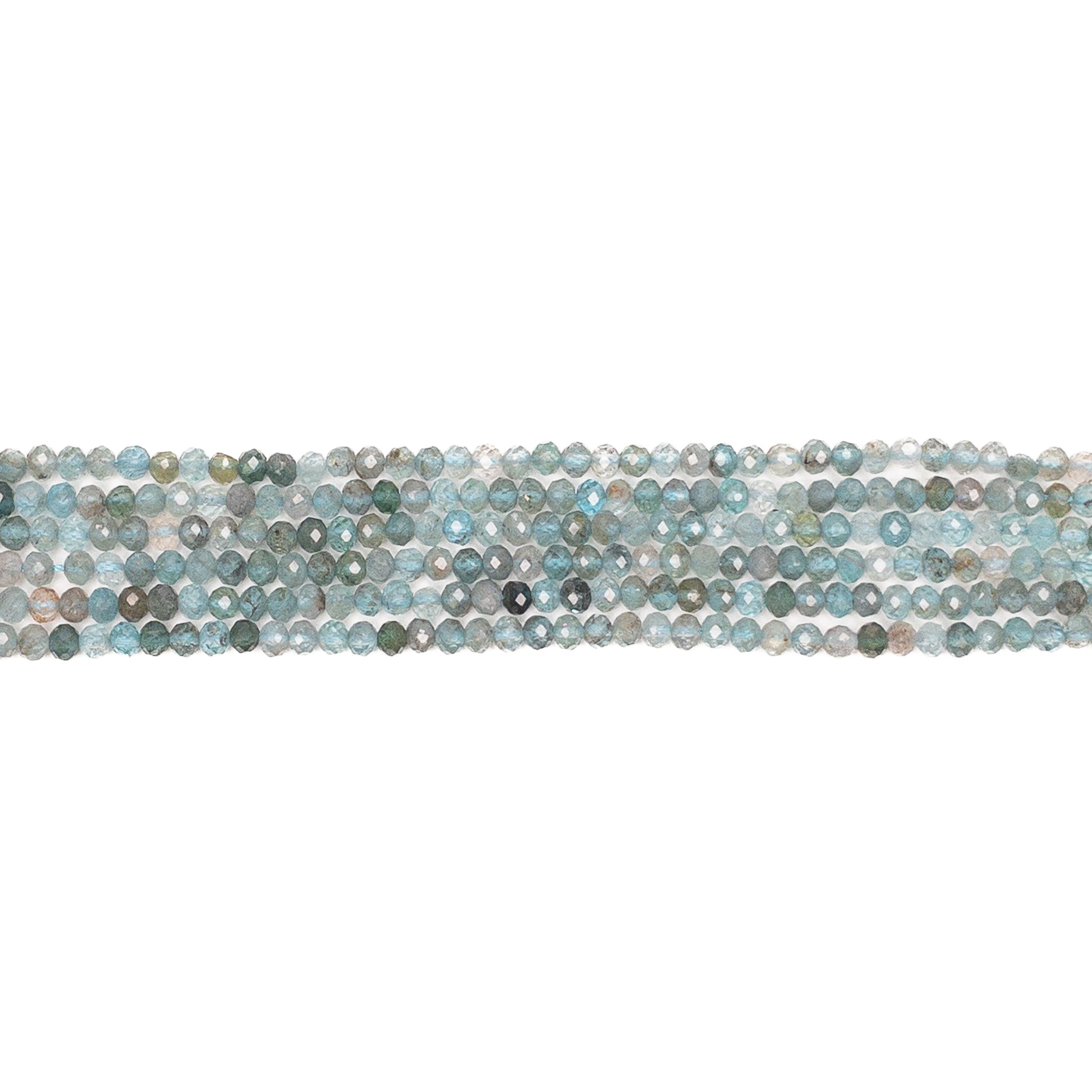Apatite 4mm Faceted Rondelle Bead - 7.5" Strand