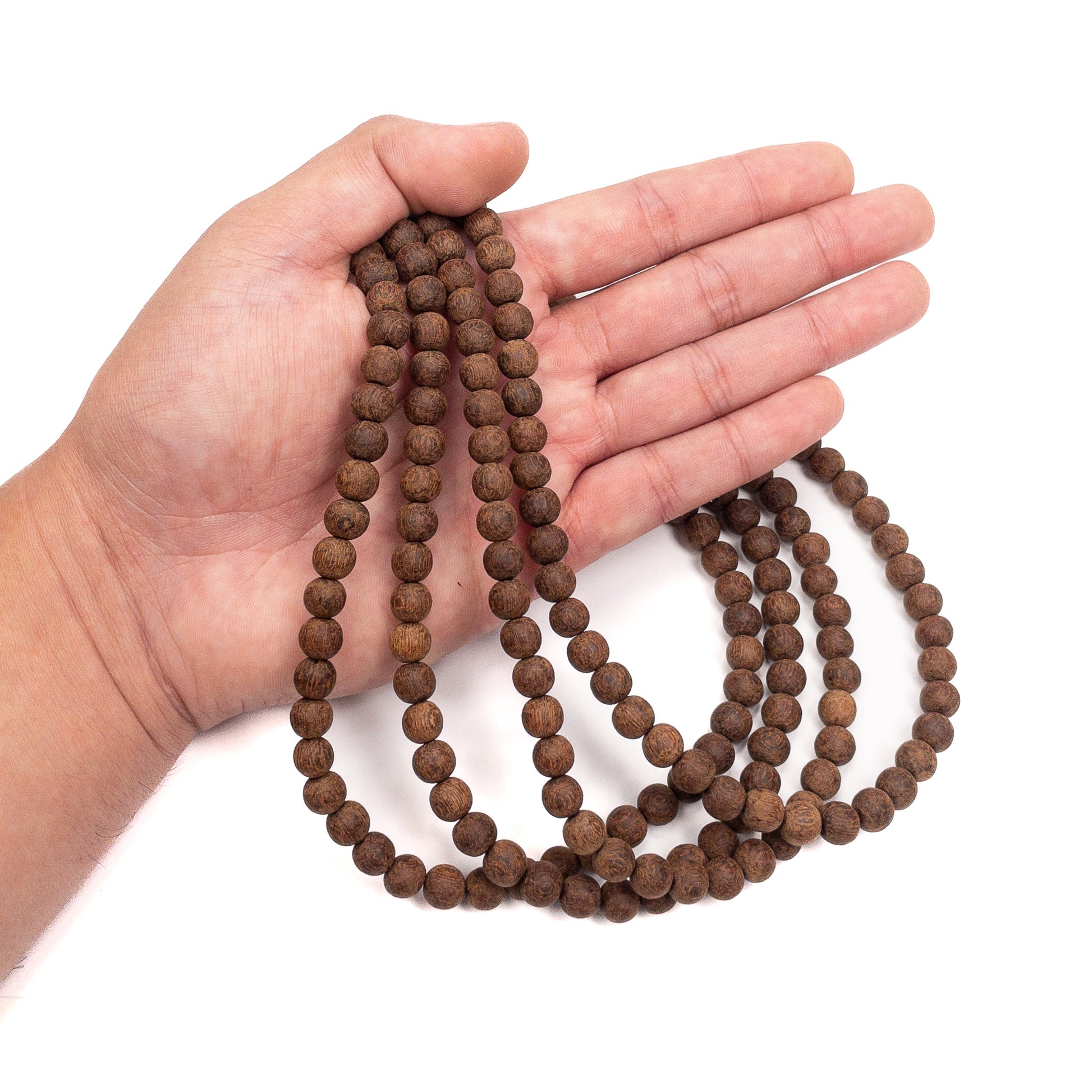 Madre de Cacao Wood Matte Finish 8mm Round Bead - 16" Strand
