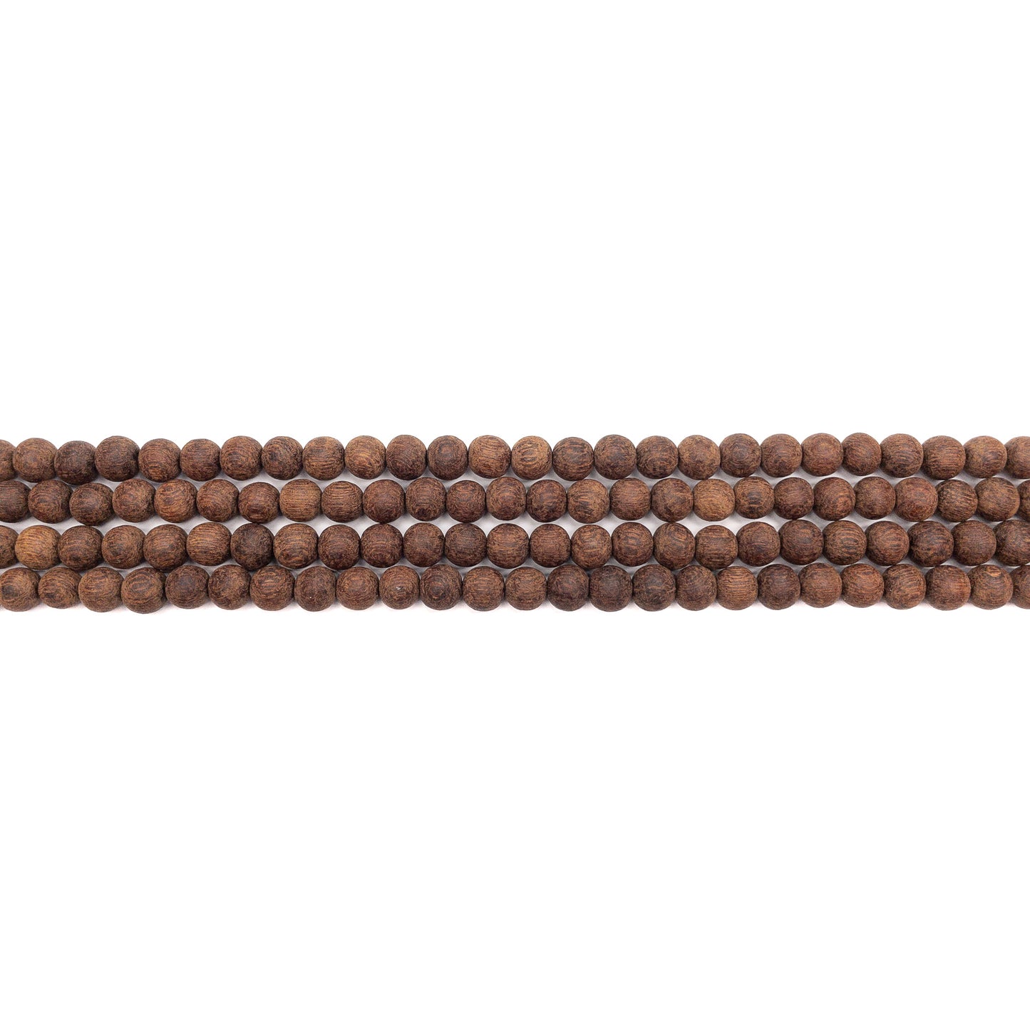 Madre de Cacao Wood Matte Finish 8mm Round Bead - 16" Strand
