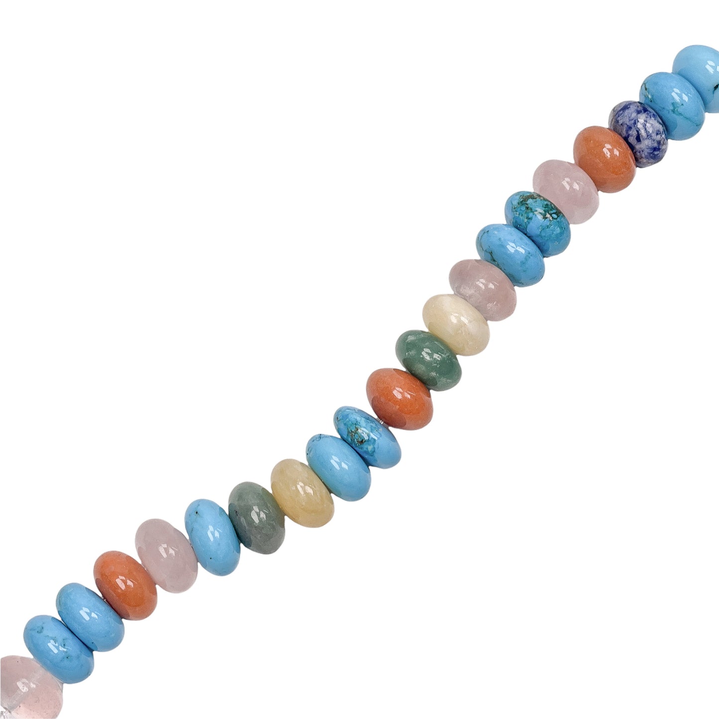 Mixed Gemstone 15-16mm Smooth Rondelle Bead - 7.5" Strand