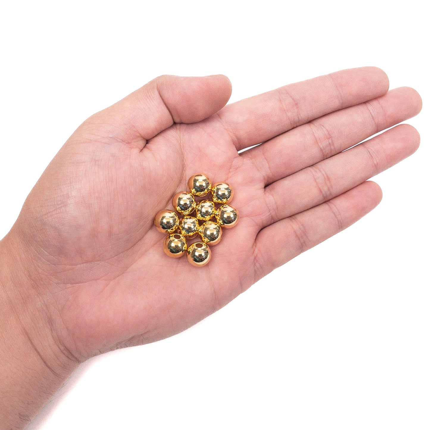 10mm Seamed Round Bead (Gold Plated) - 10 pcs.