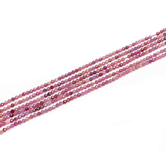Ruby 3mm Faceted Round Bead (2 Quantities Available)