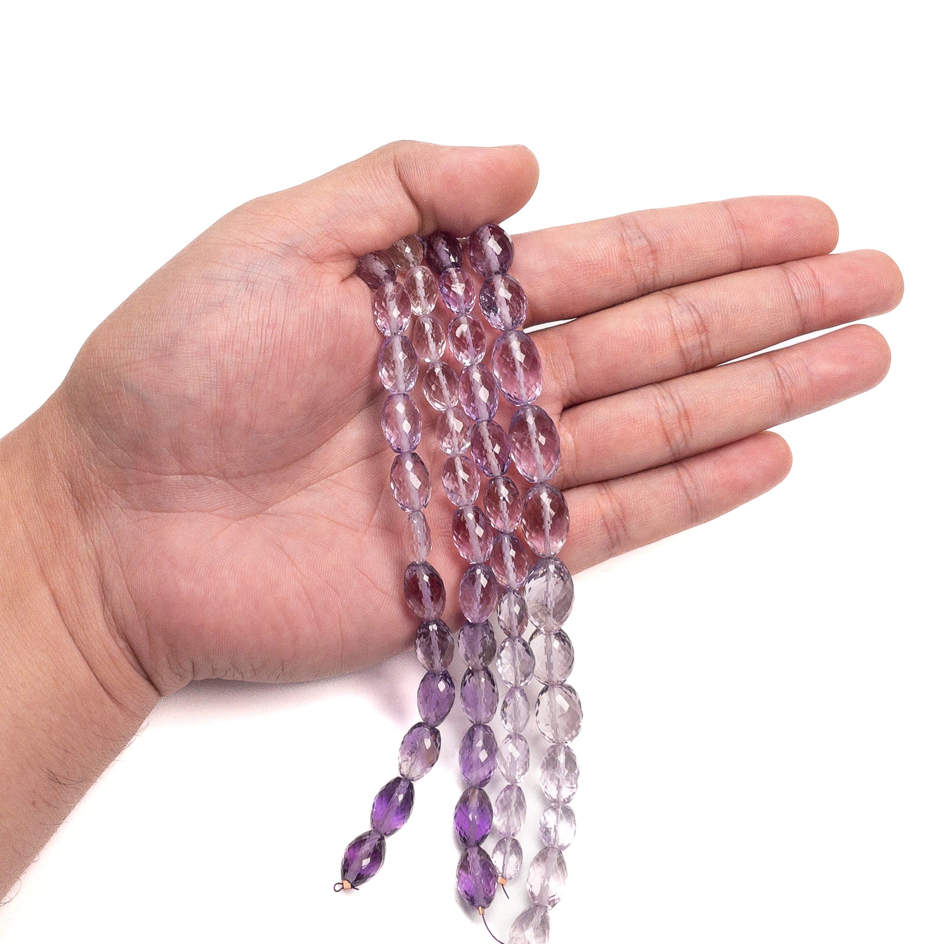 Amethyst 8x12mm Faceted Oval Bead - 8" Strand