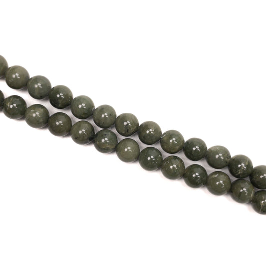 Green Jade 10mm Round Bead - 7.5" Strand