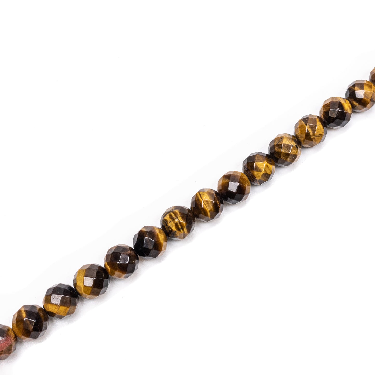 Tiger Eye 10mm Round Faceted Bead - 7.5" Strand