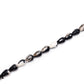 Black Agate 8x12mm Faceted Long-Drill Drop Bead - 7.5" Strand