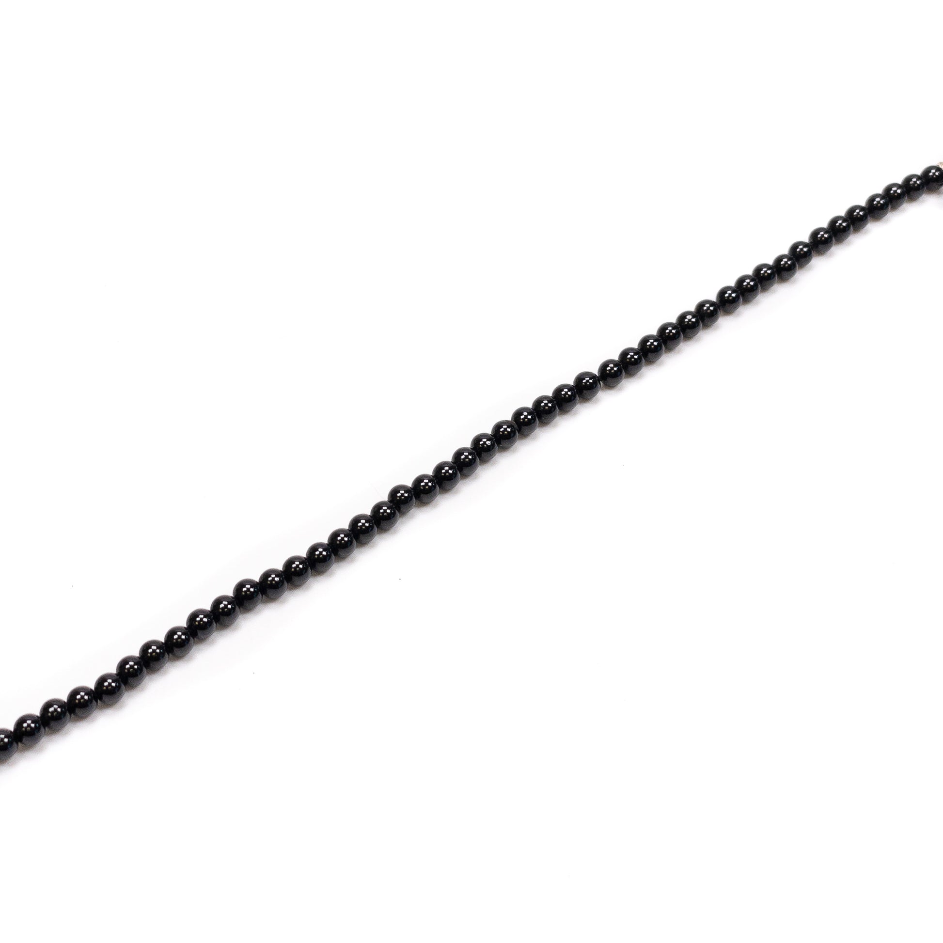 Black Spinel 4mm Smooth Round Bead - 6.5" Strand